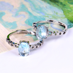 Bagues en améthyste en pierres naturelles de guérison, plaquées argent, ajustables, pour femmes, vente en gros - Product Image 5