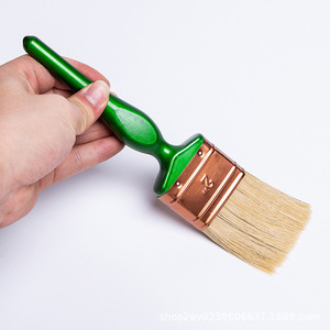 Pinceau plat à poils de porc 22 mm, manche vert émeraude, pour peinture domestique - Product Image 4