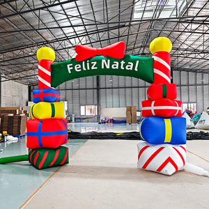 Inflatable Christmas <b>Arch</b> <b>Gate</b> With Gift Boxes Feliz Natal Outdoor Holiday Decoration PVC Material Party Decor - Product Image 1