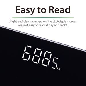 Bilancia elettronica personale con Display <span class=keywords><strong>a</strong></span> LED trasparente di vendita calda che misura la bilancia del peso corporeo - Product Image 3