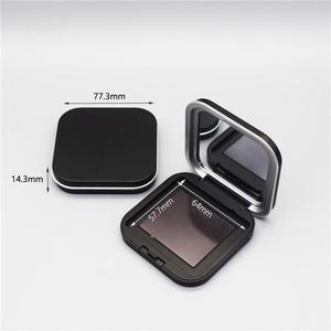 En stock, étui compact cosmétique vide avec miroir, boîte à poudre carrée noire, <span class=keywords><strong>deux</strong></span> tailles, emballage cosmétique, vente en gros, OEM, logo personnalisé - Product Image 2