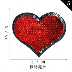 แผ่นปักลายหัวใจประดับเลื่อมรีดติดสำหรับตกแต่งเสื้อผ้าและหมวก ขายส่ง - Product Image 5