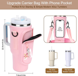 40 Oz Stanley cup chủ với vai điều chỉnh & dây đeo cầm tay và điện thoại túi cách điện Neoprene - Product Image 4
