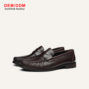 Mocassins Homme en Cuir Véritable Style Britannique Goodyear Welt, Confortables et Souples, en Peau de Cheval, Nouveauté Luxe Léger, Personnalisation OEM - Product Image 1
