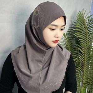 Hijab de Cristal com Strass para Mulheres, Estilo da Arábia Saudita e Dubai, Lenço Islâmico para Uso Diário, Acessório Turco para a Cabeça - Product Image 1