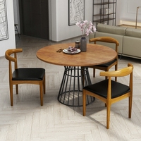 Table à manger ronde en bois massif Offre Spéciale, Table de Bar en fer, Tables basses, ensembles de salle à manger, meubles de salle à manger, meubles de salon