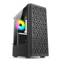 Factory Wholesale RGB Gaming ATX Case Mid Tower Desktop Computer Chassis Tempered Glass Side Panel Gaming PC Case for DIY OEM