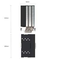 Refroidisseur d'air pour processeur QiuzAim 120 mm ARGB 2011, 6 caloducs, ventilateur PWM, dissipateur thermique pour PC de bureau, compatible avec les processeurs LGA1700 AM5 AM4, radiateur de refroidissement
