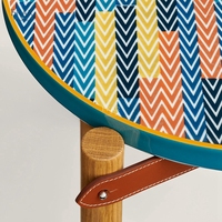 Dessus de table d'appoint EKAR Velluto en bois massif et cuir-Décor luxueux pour espaces de vie haut de gamme pour villas et salons