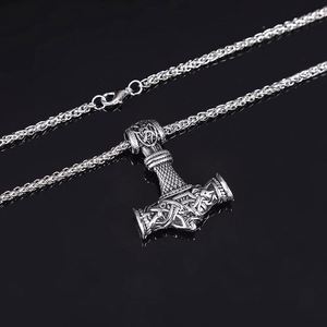 Collier Pendentif Amulette Marteau de Thor Viking Celtique Vintage Personnalisé en Gros, Bijoux Gothiques Punk Hip Hop pour Hommes - Product Image 3