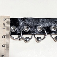 Ceinture circulaire en cuir PU de couleur unie avec œillets, perles cousues à la main, anneaux et garniture à pompons pour jupes de danse, bagages et vêtements