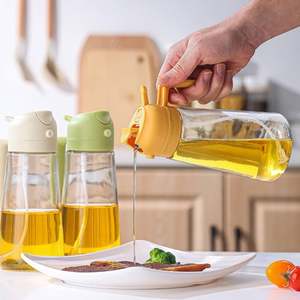 Bouteille d'huile d'olive en verre transparente, écologique et multifonctionnelle, prête à l'emploi, avec pulvérisateur à pression pour la cuisine - Product Image 4