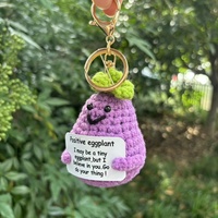 Porte-clés amusant en forme d'épi de maïs, fait main en alliage, crocheté, pour le soutien émotionnel, jouet poupée de soutien émotionnel au design original