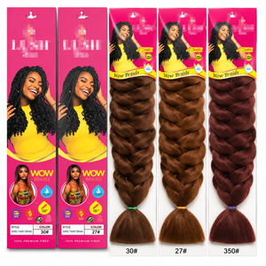 Extensions de cheveux synthétiques professionnels super longs de 82 pouces pour tresses Jumbo, ombrés, pour tresses en boîte, fixation à l'eau chaude, 165g - Product Image 1