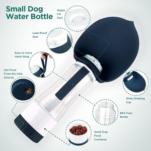 Kind Durable Portable 1L Plastic Dog <b>Hydration</b> <b>Bladder</b> 3 in 1 Outdoor Pet Feeding with 125g Food Storage - Product Image 1