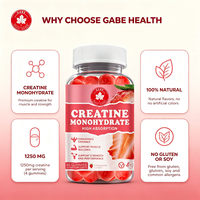Gummies de créatine monohydrate à absorption élevée, saveur fraise, 60 unités, pour la force et l'endurance musculaire, marque privée OEM, personnalisables