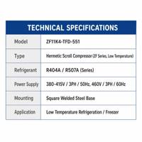 Compresseur ZF11K4-TFD-551 ZF11K4-TFD-241 ZF11K4E-TFD-231 ZF11K4E-TFD-551 ZF11K4E-TFD-556 ZF11K4E-PFV-961 ZF11K4E-PFV-236