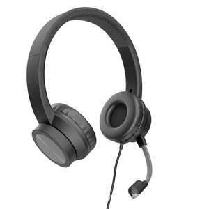 Auriculares con cable supraaurales en stock con micrófono USB para educación, atención al cliente, clases en línea, estéreo, PVC/cuero PU - Product Image 2