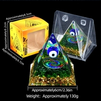Pyramide d'orgonite personnalisable de 6 cm, œil maléfique, pyramides en cristal sculptées, ornement, guérison énergétique, méditation, coloré, directement de l'usine