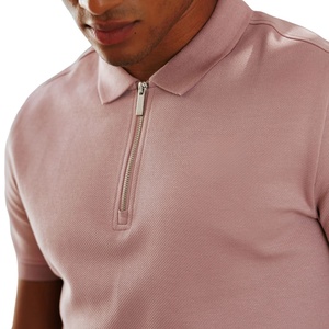 OEM Vente en gros T-shirts de luxe pour hommes 100% Coton Coupe ajustée Col montant Anti-boulochage Haute qualité Confortable Tricoté Classique - Product Image 3