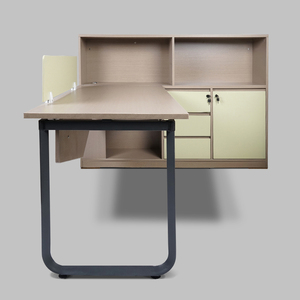 Escritorio de oficina de diseño simple en forma de L con gabinete Muebles de oficina de madera para empresa de oficina - Product Image 2