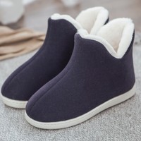 Bottes d'intérieur hautes pour femmes, chaudes, doublées de polaire, confortables, pour l'hiver
