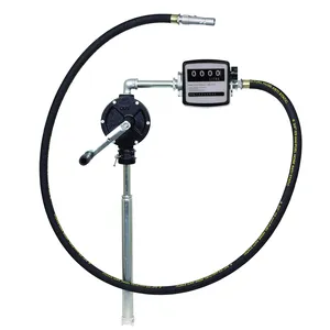 Pompe manuelle de transfert de carburant à palette rotative robuste de 10 GPM avec tuyau d'aspiration support de buse compteur de carburant