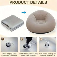 Canapé gonflable, fauteuil gonflable portable et pliable pour camping et plage, moderne et simple, en PVC floqué, pouf pour chambre et salon