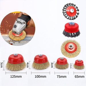 Sikat abrasif industri sikat cangkir kawat keriting baja sikat cangkir putar untuk penggiling sudut - Product Image 3