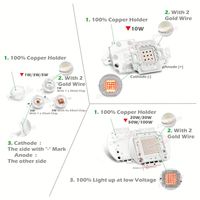 Chip LED de alta potencia para cultivo de plantas, 440nm, 660nm, rojo profundo, Azul Real, espectro completo, 1W, 3W, 5W, 10W, 20W, 30W, 50W, 100W, Bombilla de lámpara