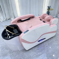 Meilleur lit de spa capillaire avec lavabo de salon, dossier électrique, circulation d'eau et vapeur pour la tête