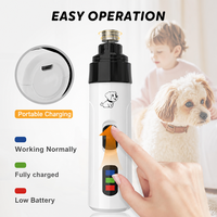 Lime à ongles électrique multifonctionnelle moderne en plastique pour animaux de compagnie avec lumière LED, silencieuse, 2 vitesses, outil de toilettage indolore pour pattes de chiot