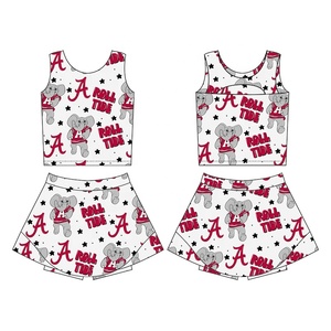 Kerui Oem Boutique Baby Nylon / Cotton Girls 2-Piece Breathable <strong>Elastic</strong> Waist Vest <strong>Skirt</strong> with Shorts Yoga Fitness Tennis Set - Product Image 4