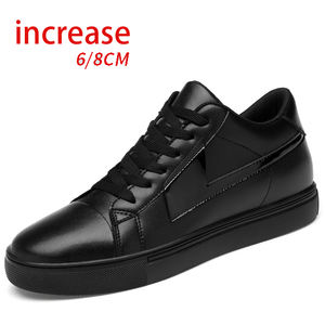 Zapatillas de cuero genuino para hombre, zapatos casuales con alzas, calzado que aumenta la altura, plantilla que aumenta la altura 8CM, deportivas - Product Image 1