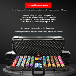 <span class=keywords><strong>Fichas</strong></span> de Póker Impermeables, Juego Completo de <span class=keywords><strong>Fichas</strong></span> de Póker de Arcilla con Tapete de Mesa, Cartas, Dados, Estuche Portátil para Uso en Clubes - Product Image 3