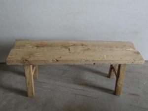 Banc long rustique simple en bois vieilli naturel de style antique vintage, très demandé - Product Image 2