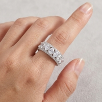 Bagues de fiançailles Kirin en argent sterling 925 véritable, plaquées rhodium, avec pierre en forme de goutte, style tennis, OEM ODM
