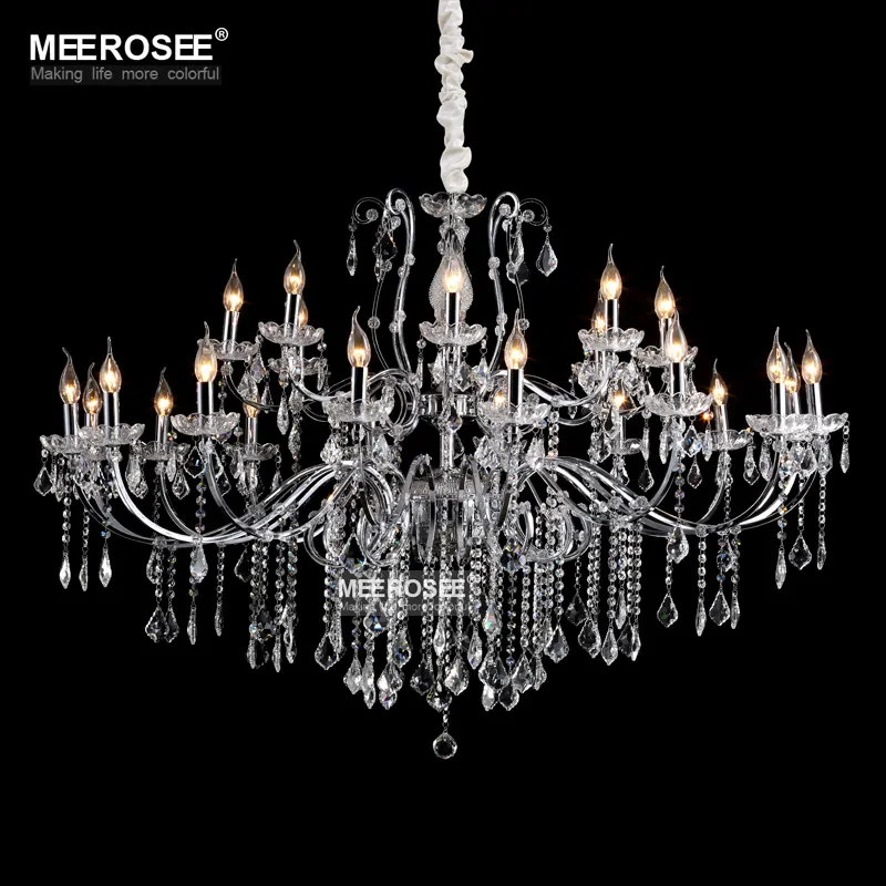 MEEROSEE Lustre En Cristal Luminaire Vintage Noir Lustre En Fer Forgé Suspension Suspension Lampe Lumière MD2520