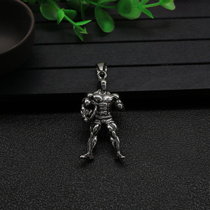 Yunnique – collier avec pendentif de fitness unisexe, en acier inoxydable 316, design de guerrier musclé, bijoux pour hommes et femmes - Product Image 3