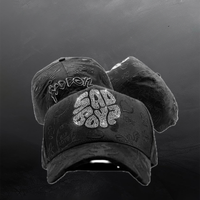 Casquette de baseball noire XJunior H Sad Boyz avec logo personnalisé, emblème en strass, broderie intégrale, streetwear, hip hop, unisexe, vente en gros