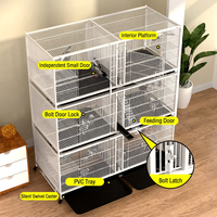 Cage d'élevage pour pigeons en fer, volière multi-niveaux, grande porte, enclos en fil métallique, plateau, cadre de nidification, roulettes, pour petits oiseaux, toutes saisons