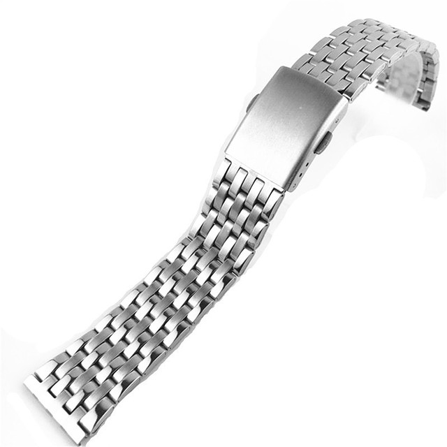 Cheap Price 18mm 20mm 22mm Solid Stainless Steel Watch Band 7 Beads Staight End Wristband for Men Watch Metal Bracelet