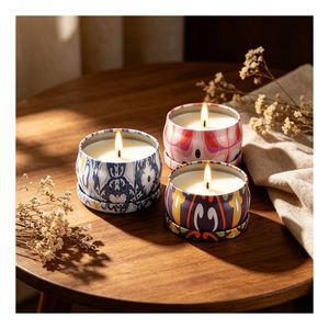 Recipiente para Velas de Color Marfil con Tapa de Cúpula, Presentación de Lujo, Colección Exclusiva de Aromaterapia, Decoración para el Hogar de Primera Calidad - Product Image 3