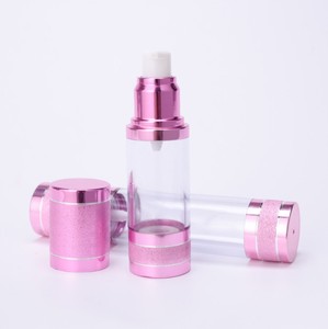 Plastica OEM <span class=keywords><strong>AS</strong></span> contenitore di imballaggio cosmetico vuoto lozione per siero nastro d'oro trasparente smerigliato 15ml 30ml 50ml flacone per pompa airless - Product Image 4