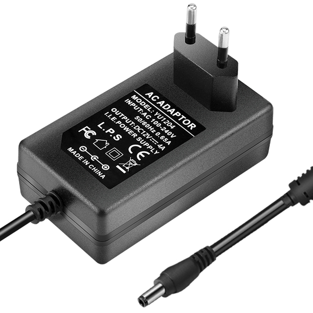 12V 4A Plug-In Connection Power Adapter With DC Output for Various Devices