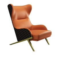 Fauteuil de loisirs de style nordique, luxe léger, avec structure métallique, dossier haut, fauteuil moderne, canapé individuel avec motif abstrait en acier inoxydable
