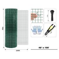 Tissu de quincaillerie enduit de vinyle en plastique vert personnalisé galvanisé à chaud 1/2 rouleau de treillis métallique soudé de 3/4 pouces