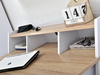 Bureau d'Étude Moderne avec Table d'Écriture, Bureau d'Ordinateur avec Étagère de Rangement Ouverte, Bibliothèque, Gain de Place, Meubles de Bureau à Domicile, Montage Facile