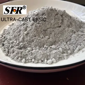 Refratário de cimento ultra-fundido 65sic, de alta temperatura, concha de transferência de alumínio resistente