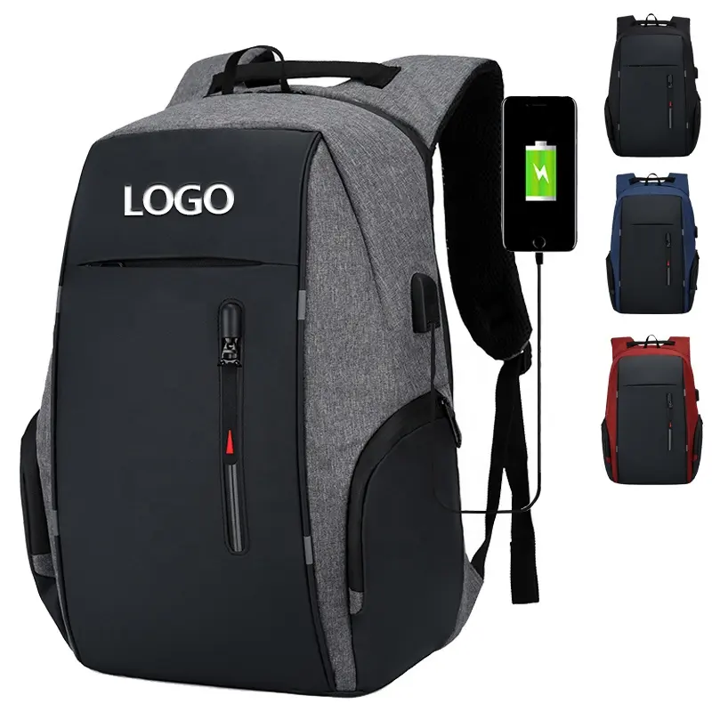 Custom Logo Multifunctional Large Durable Waterproof Breathable School Bag Oxford Laptop School Backpack with USB Charging Port